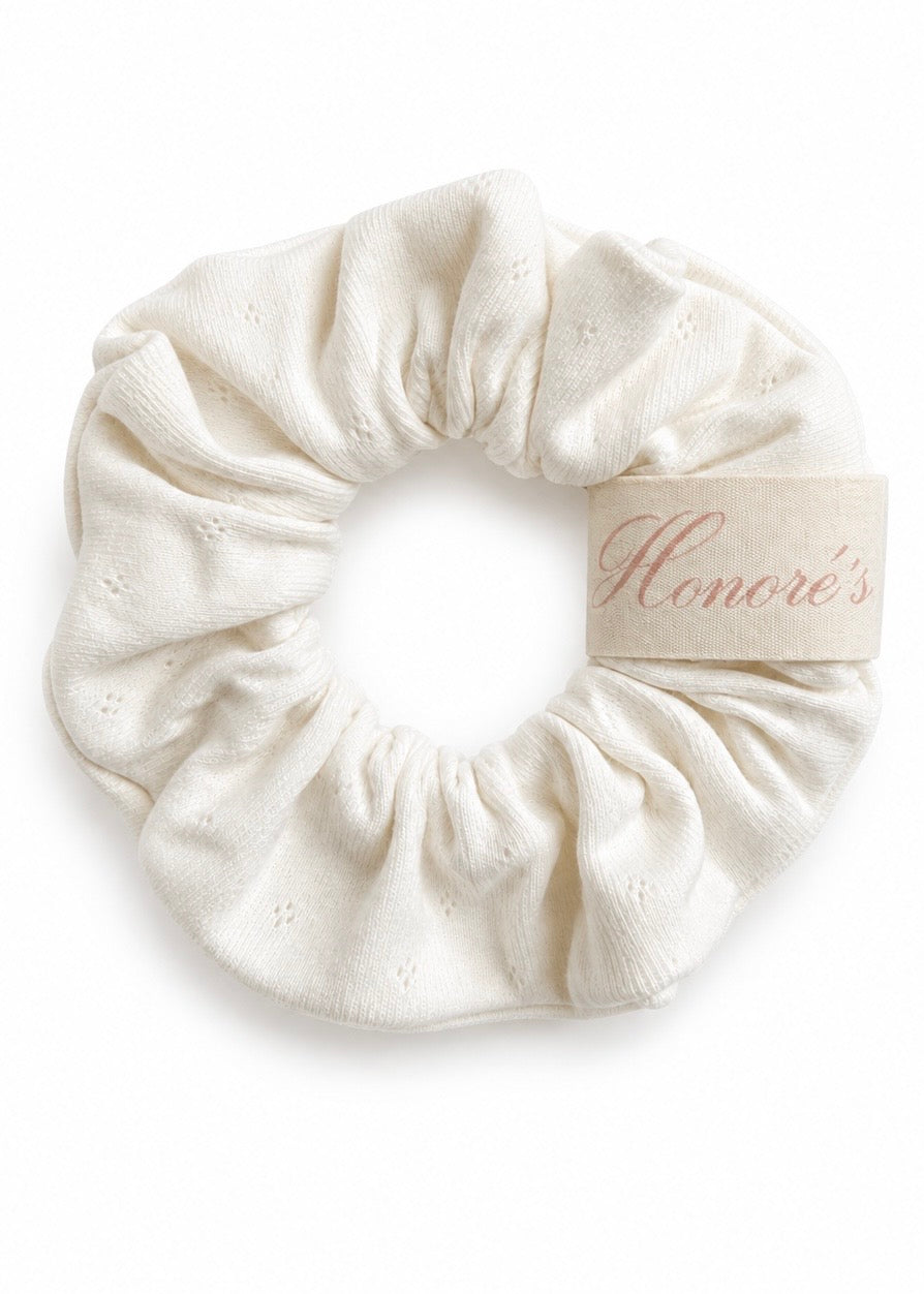 élastique pour cheveux en coton pointelle honores sisters photographié sur fond blanc 